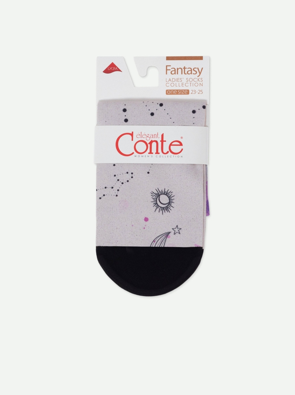 CONTE FANTASY Плотные носки с черным мыском и рисунком «Moon»