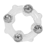 Эрекционное колечко Stud Ring c шариками (прозрачный) (Цвет: прозрачный)