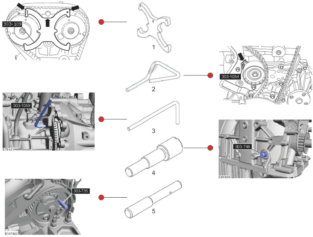 Фиксатор распредвала для установки фаз ГРМ (FORD) JTC