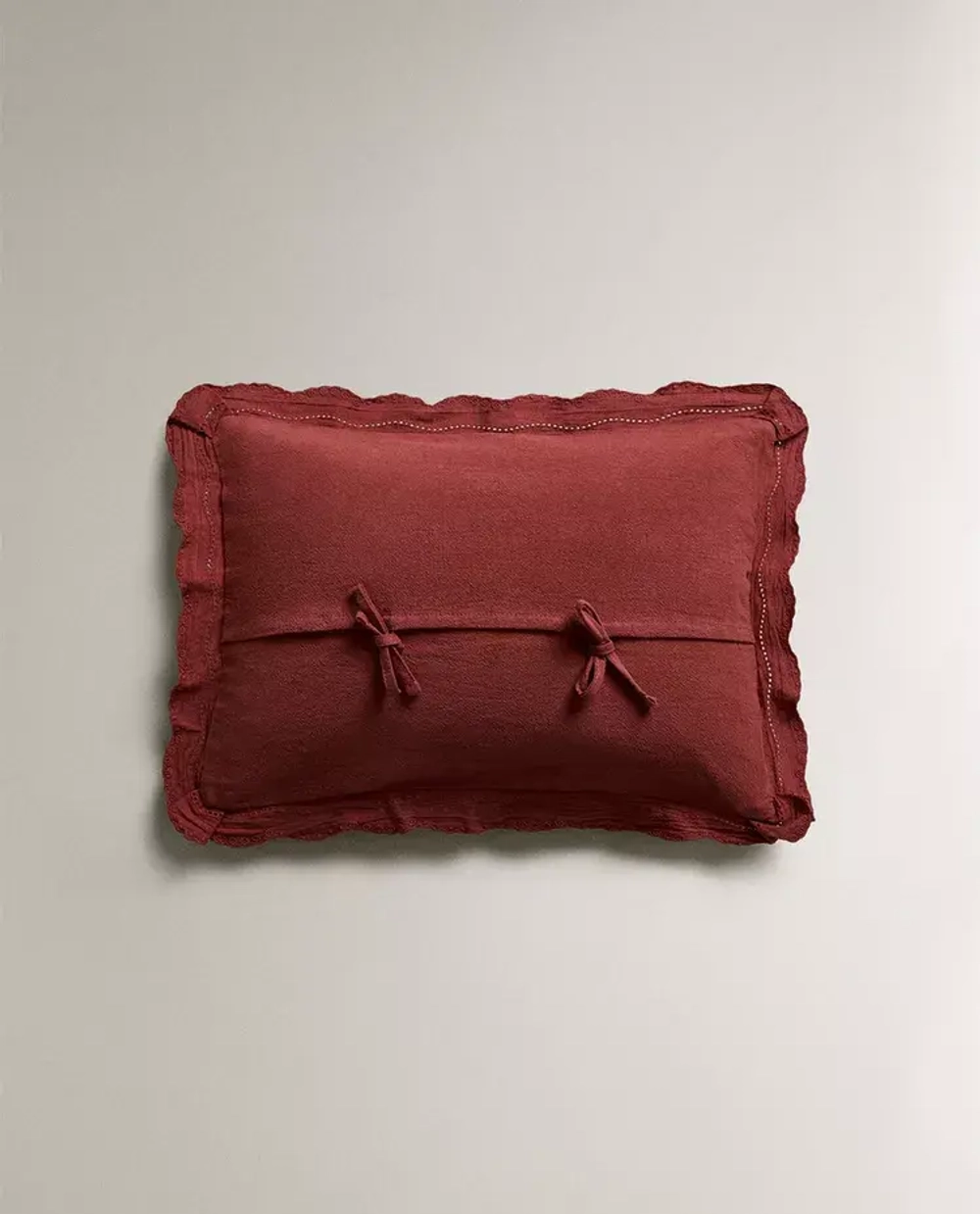 ZARA HOME НАВОЛОЧКА ДЛЯ ДЕКОРАТИВНОЙ ПОДУШКИ ДЛЯ ДЕТЕЙ С ВЫШИВКОЙ, КРАСНОВАТО-КОРИЧНЕВЫЙ