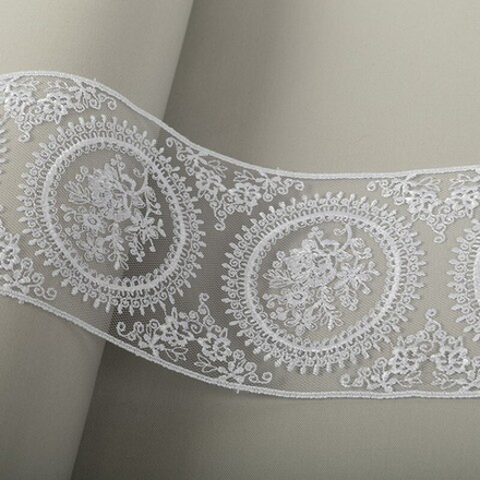 Кружево "Gamma"   "сетка", 93 мм, цв.белый