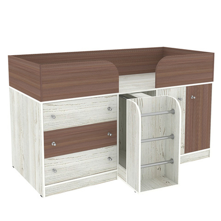 Кровать-чердак КарИВи Малыш 4 Винтерберг Бодего Темный