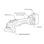 Prosshers Болгарка аккумуляторная ушм / Угловая шлифовальная машина 125мм,1800 Вт, без АКБ и ЗУ