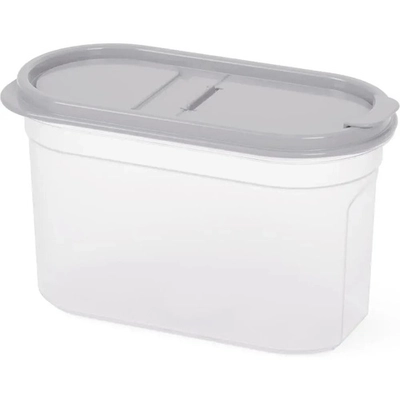 Емкость для сыпучих продуктов Космо 1,2л с клапаном, серый