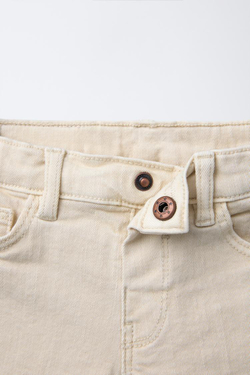 ZARA ШОРТЫ ПРЯМОГО КРОЯ ИЗ ТВИЛА, СЛОНОВАЯ КОСТЬ