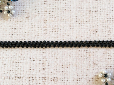 Тесьма Шанель плетеная, ш. 8 мм, чёрный