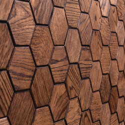 Деревянная мозаика для стен Wood Mosaic Соты фаска