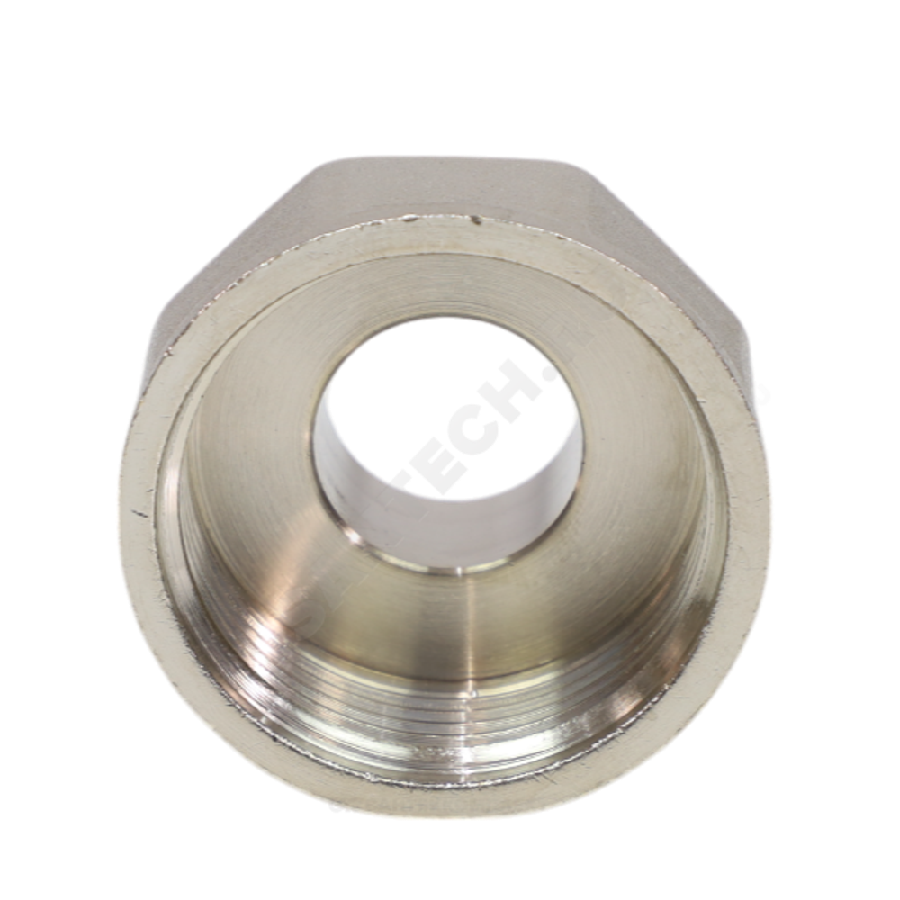 Переход латунь никель Ду 10х8 (3/8"х1/4") ВР/НР VALFEX VF.592.N.038.014