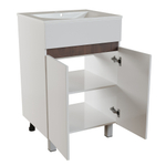 Тумба д/ванной "БРИКС-50" 2 ст.белый/дуб вотан под рак."Breeze 50"меб. (Sanita Luxe)(ПВХ) (разбор)