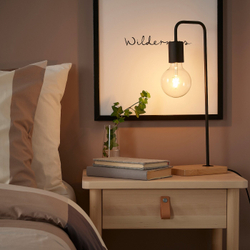 IKEA TVÄRHAND  (ИКЕА ТВÄРХАНД)  -  Настольная лампа, черный/бамбук