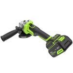 Угловая шлифовальная машина акк. Greenworks AG590, 24V, б/щет, 125 мм, 8500 об/мин, Anti-Kickback,1х4Ач,ЗУ,кор (3201007CUB)