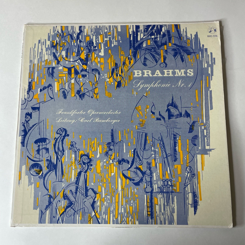 Винтажная виниловая пластинка LP Brahms Брамс, Frankfurter Opernorchester, Carl Bamberger Симфония Symphonie Nr. 1 (Германия 1966)