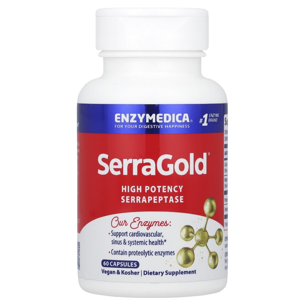 Enzymedica SerraGold 60 capsules , Ферменты , Серрапептаза