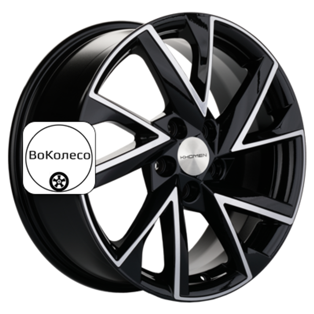 7x17/5x108 ET43 D65,1 KHW1714 (DFM AX 7) Black-FP Khomen Wheels