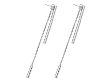 Серьги Геометрия с заглушкой-цепочкой, 95мм