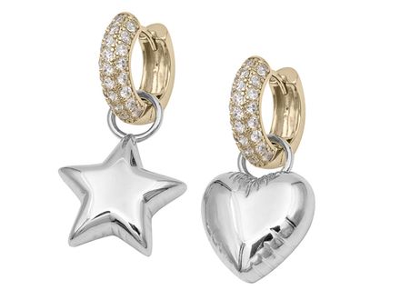 Серьги-кольца "Асимметрия", биколор