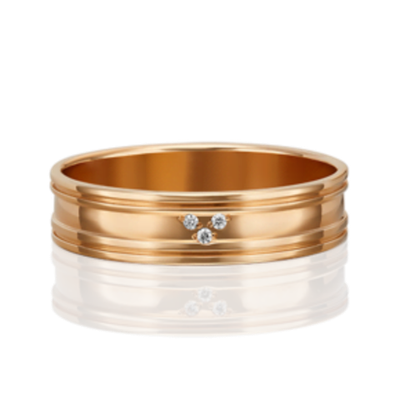 Обручальное кольцо из красного золота c бриллиантами 01-1211-00-101-1110-30