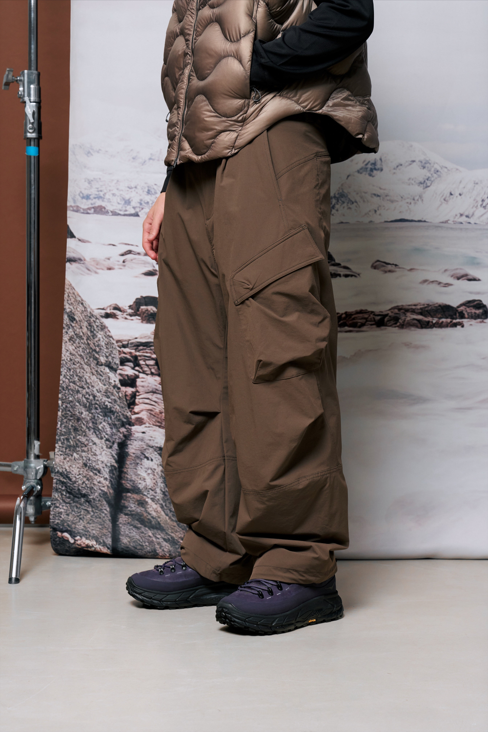 Брюки Nothomme Blue Monte Curved Blade Flannel-Lined Trousers "Taupe Brown"