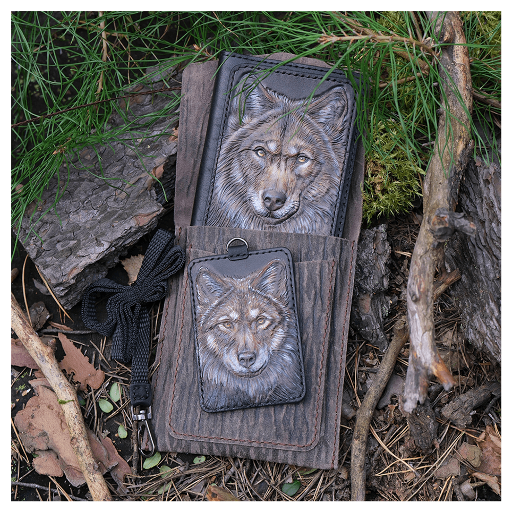 Кожаная обложка для военного билета и картхолдер «Страж - Боевое Сердце»