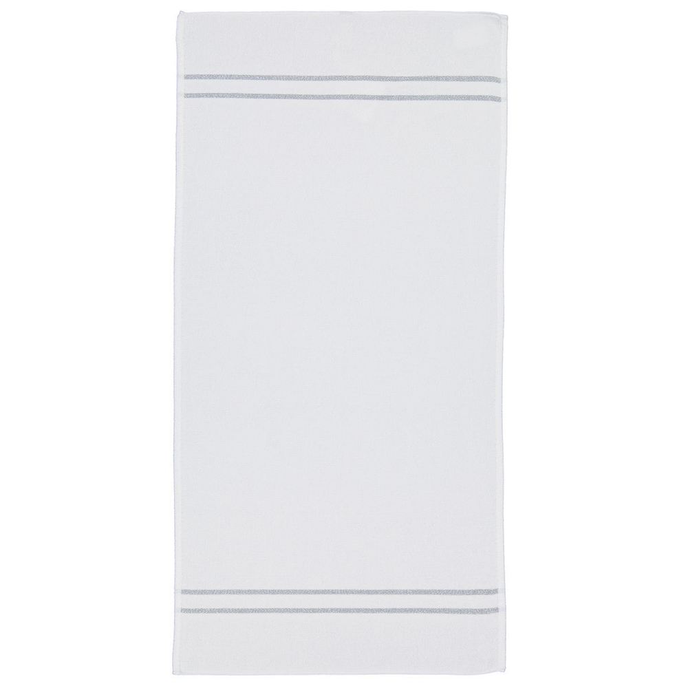 Полотенце 50x100 Feiler La Glamour Weis/Silber бело-серебристое