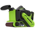 Ленточная шлифовальная машина акк. Greenworks G24BS, 24V, б/щет, 75х457мм, 259 м/мин,1х2Ач,ЗУ,кор (3100607CUA)