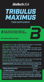 BioTech Tribul Maximus Extra Strong 1500 mg 90 табл (BioTech USA)