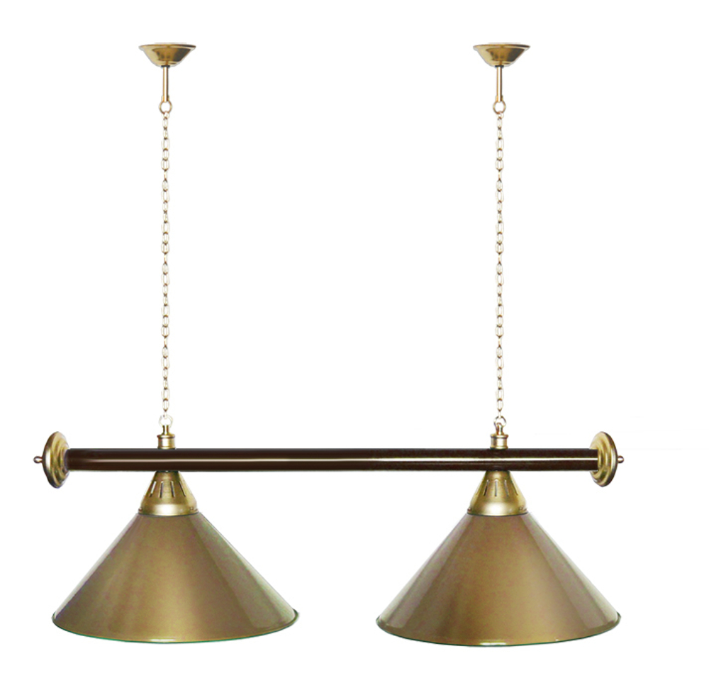 Лампа STARTBILLIARDS 2 пл. (плафоны зеленые,штанга зеленая,фурнитура золото)