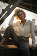 Рубашка льняная цвета экрю