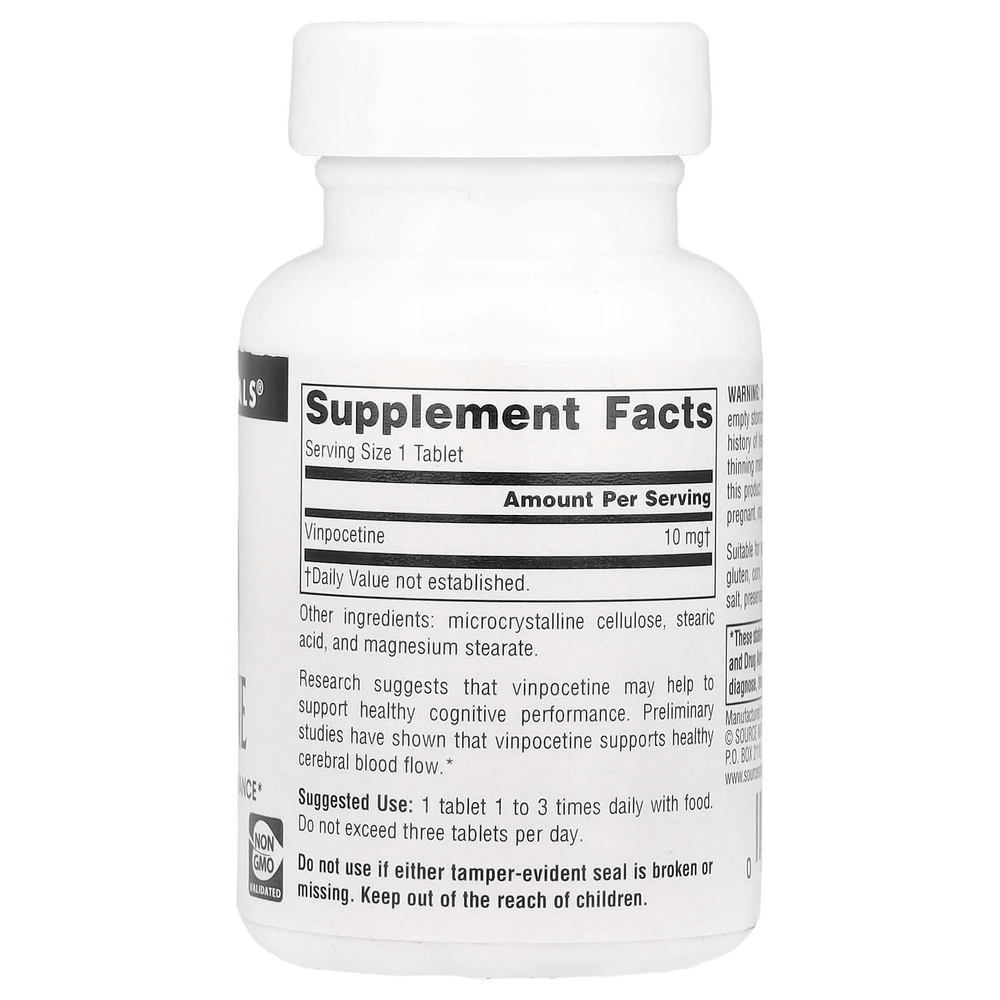 Source Naturals, Винпоцетин, 10 мг, 60 таблеток