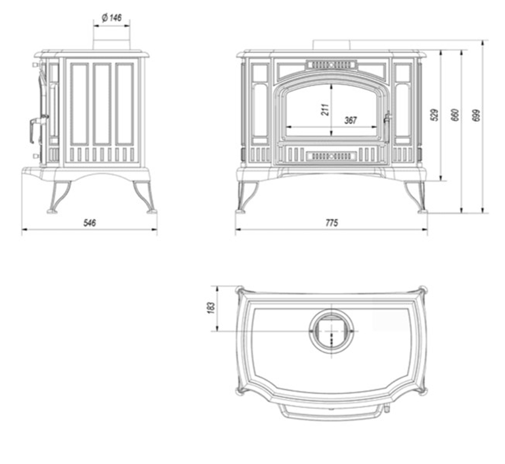 Печь-камин чугунный KOZA/K9/150