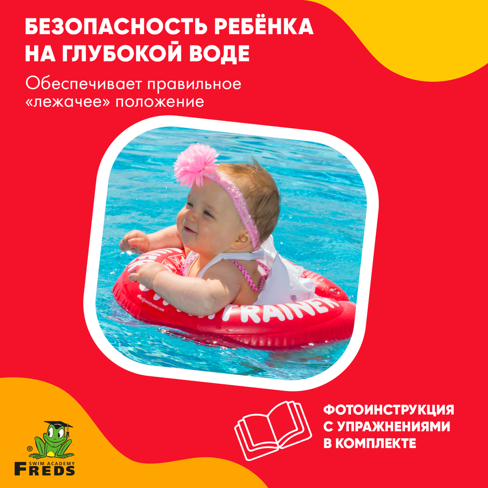 Надувной круг КРАСНЫЙ SWIMTRAINER Classic (3 мес.-4 года)