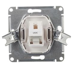 Розетка RJ11 Systeme Electric ATLASDESIGN шампань 38171