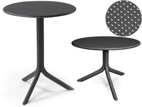 Регулируемый пластиковый стол Step Ø60 см, антрацит