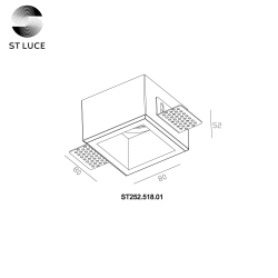 ST252.518.01 Св-к встр. из гипса Белый GU10 1*50W  IP20 L80xW80xH52 180-240V Без ламп
