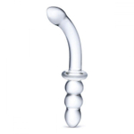 Прозрачный ребристый двусторонний стимулятор Ribbed G-Spot - 30 см.