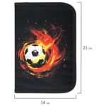 Пенал BRAUBERG с наполнением, 1 отделение, 1 откидная планка, 24 предмета, полиэстер, 21х14 см, "Fireball", 270723