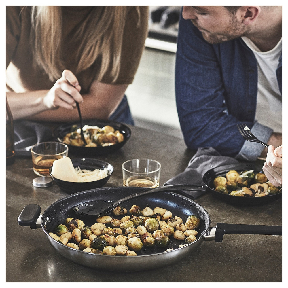 IKEA MIDDAGSMAT  (ИКЕА МИДДАГСМАТ)  -  Сковорода, антипригарное покрытие/нержавеющая сталь, 32 см