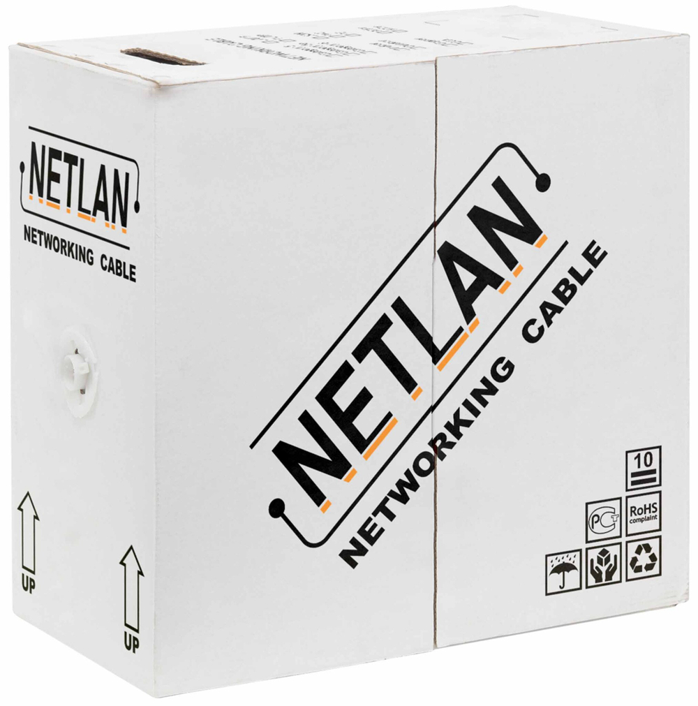 Кабель витая пара U/UTP 6 кат. 4 пары Netlan EC-UU004-6-PVC-GY