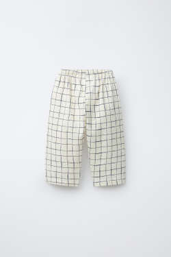 ZARA БРЮКИ В КЛЕТКУ, ЭКРЮ