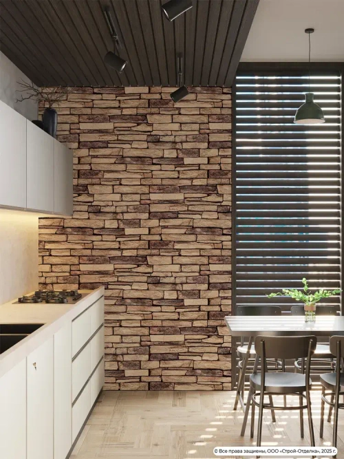 Декоративная стеновая панель ПВХ Сланец натуральный 982х498 мм