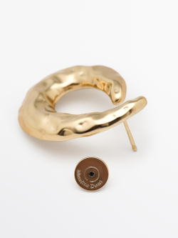 Massimo Dutti Рельефные серьги-кольца, золотистый