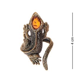 AM-2449 Кольцо «Игуана» (латунь, янтарь)