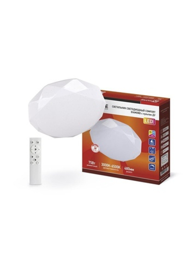 Светильник светодиодный COMFORT DIAMOND 75Вт 3000-6500К 6000лм 230В 480х80мм с пультом ДУ IN HOME 4690612034799