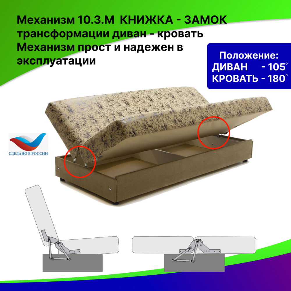 Механизм трансформации для дивана КНИЖКА без угла № 10.3.М
