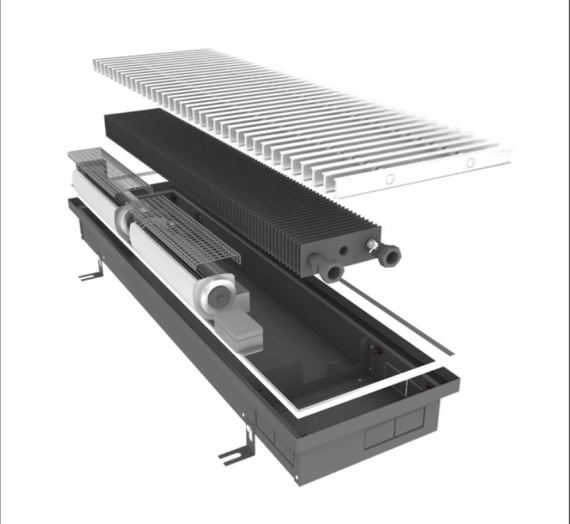 Внутрипольный конвектор Vent KVZV 250-85-3500 с принудительной конвекцией