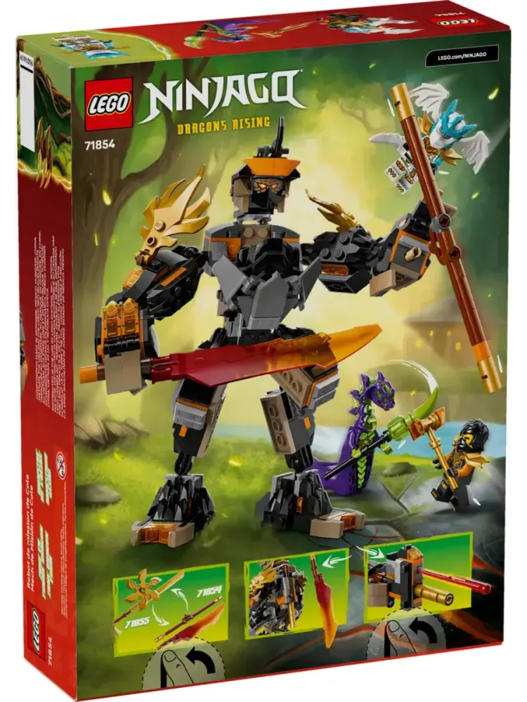 Конструктор NINJAGO 71854 Миссия Коула: робот и дракон Зейн