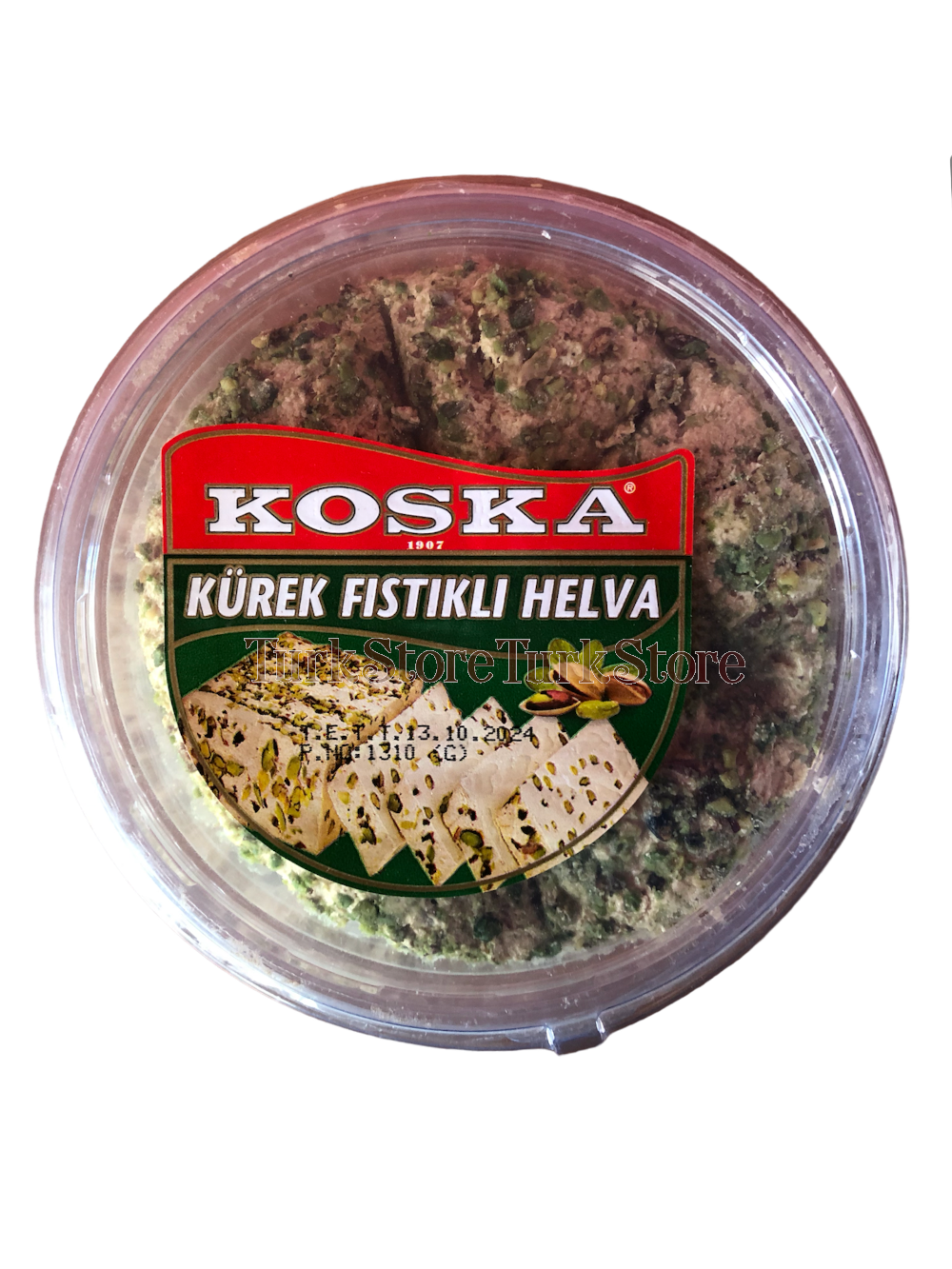 Кунжутная халва с фисташкой Koska 400 гр. круглый пластик