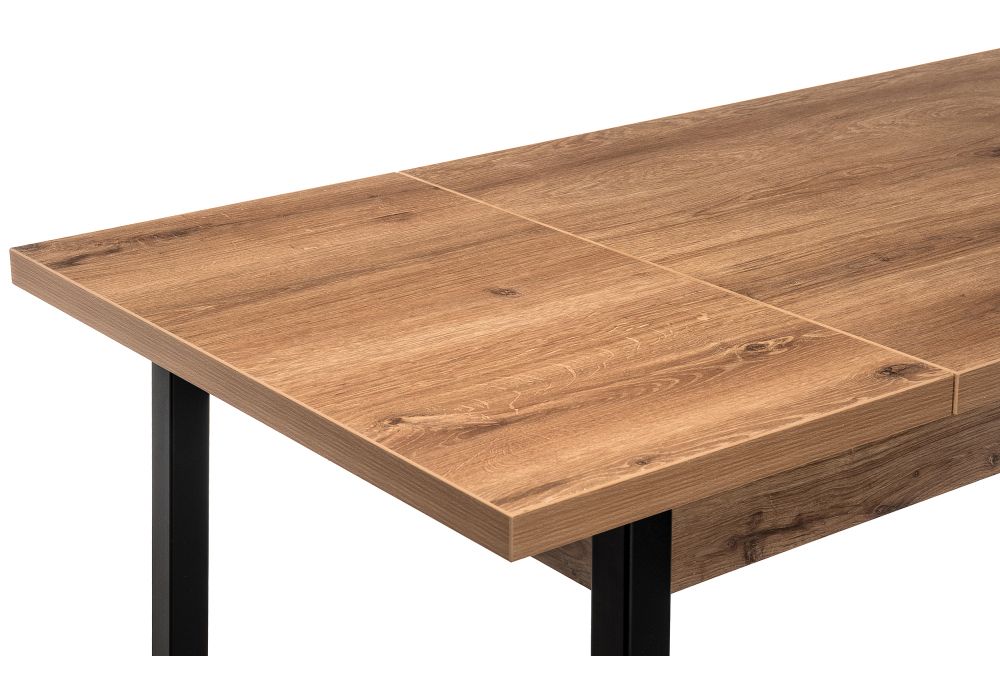 Стол Оригон 120(160)х70х77 дуб горный / черный матовый