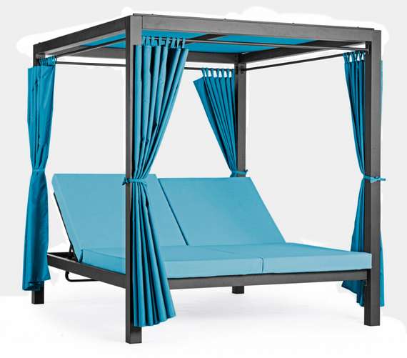 Шатер с лежаками Enigma, антрацит/голубой