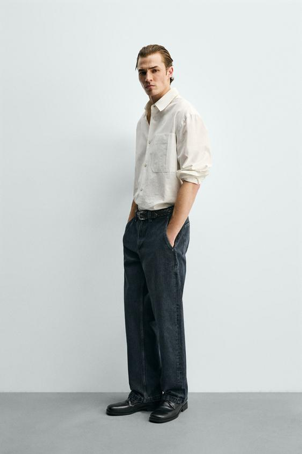 ZARA ДЖИНСОВЫЕ БРЮКИ ЧИНОС, СИНИЙ